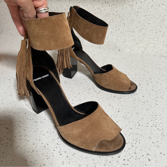 Pierre Hardy Shoes - PIERRE HARDY Suede Tassle Sandals Block Heels